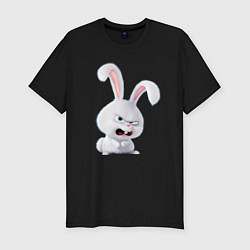 Футболка slim-fit Свирепый пушистый зайчара Ferocious fluffy hare, цвет: черный