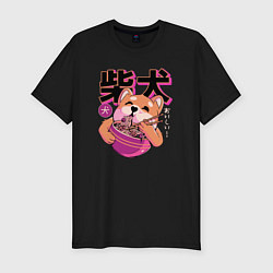 Футболка slim-fit Japanese Shibu Inu, цвет: черный