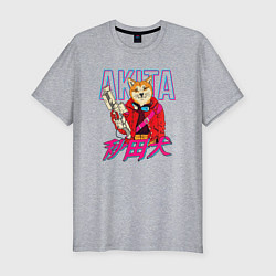 Футболка slim-fit Japanese Akita Inu, цвет: меланж