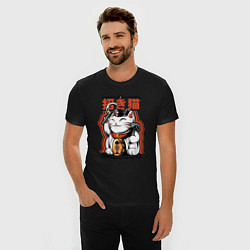 Футболка slim-fit Maneki-neko Japanese, цвет: черный — фото 2