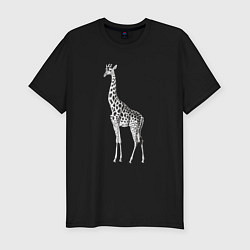 Футболка slim-fit Грация жирафа, цвет: черный