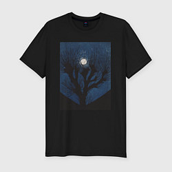 Футболка slim-fit Moon Light Луна, цвет: черный