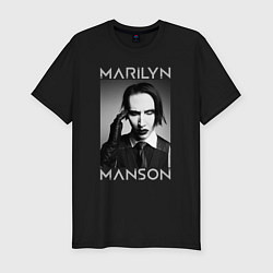 Футболка slim-fit Marilyn Manson фото, цвет: черный