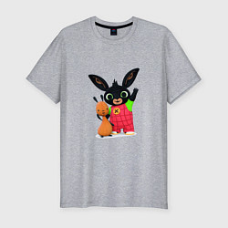 Футболка slim-fit HARE WITH HIS FRIEND RABBIT, цвет: меланж