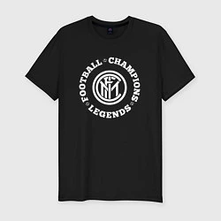 Мужская slim-футболка Символ Inter и надпись Football Legends and Champi