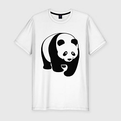 Футболка slim-fit Папа панда, цвет: белый