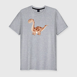 Мужская slim-футболка Маленький динозаврик Dino