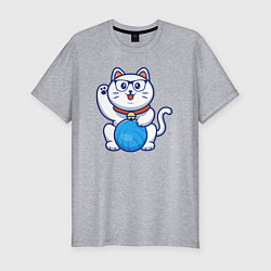 Футболка slim-fit Hello Cat, цвет: меланж