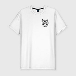 Футболка slim-fit Морда кота Мейн-куна, цвет: белый