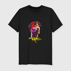 Мужская slim-футболка Tupac Color