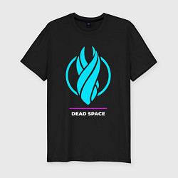 Мужская slim-футболка Символ Dead Space в неоновых цветах