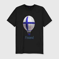 Мужская slim-футболка 3d aerostat Finland flag