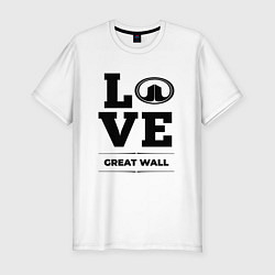 Футболка slim-fit Great Wall Love Classic, цвет: белый