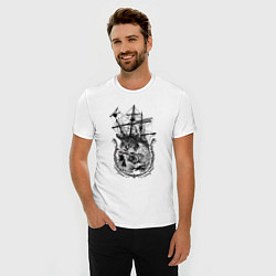 Футболка slim-fit The frigate and the Pirates Skull, цвет: белый — фото 2