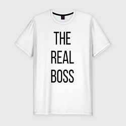 Футболка slim-fit The real boss!, цвет: белый