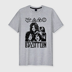 Мужская slim-футболка Led Zeppelin Black