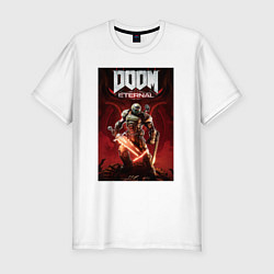 Мужская slim-футболка Doom eternal - slayer