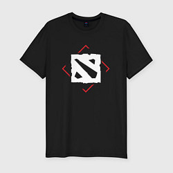 Футболка slim-fit Символ Dota в красном ромбе, цвет: черный