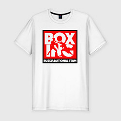 Футболка slim-fit Boxing team russia, цвет: белый