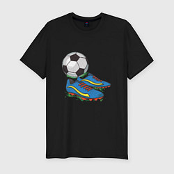 Футболка slim-fit Футбольные бутсы, цвет: черный