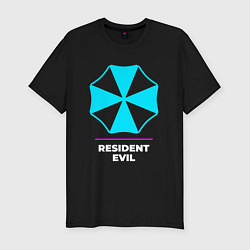 Футболка slim-fit Символ Resident Evil в неоновых цветах, цвет: черный