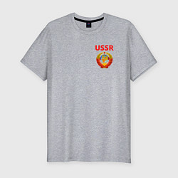 Футболка slim-fit USSR логотип, цвет: меланж