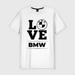 Мужская slim-футболка BMW love classic