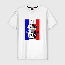 Мужская slim-футболка Paris city of love
