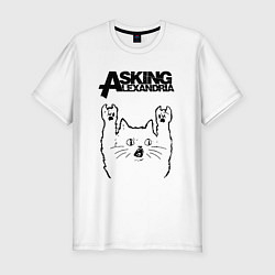 Мужская slim-футболка Asking Alexandria - rock cat