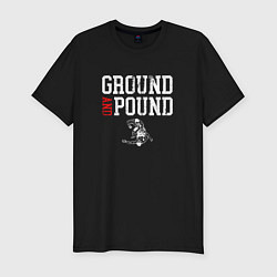 Футболка slim-fit Ground And Pound Добивание ММА, цвет: черный