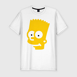 Футболка slim-fit Барт Симпсон - портрет, цвет: белый