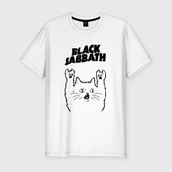 Мужская slim-футболка Black Sabbath - rock cat