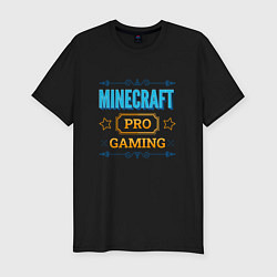 Футболка slim-fit Игра Minecraft pro gaming, цвет: черный