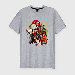 Мужская slim-футболка Каэдэхара Кадзуха экспозиция - Genshin Impact