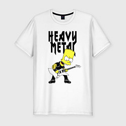 Футболка slim-fit Барт Симпсон - heavy metal, цвет: белый