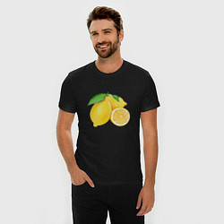 Футболка slim-fit Сочные лимоны, цвет: черный — фото 2