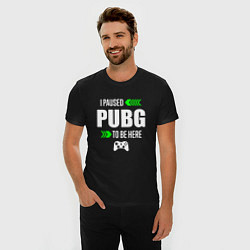 Футболка slim-fit I paused PUBG to be here с зелеными стрелками, цвет: черный — фото 2