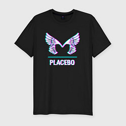 Мужская slim-футболка Placebo glitch rock