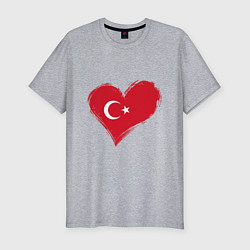 Мужская slim-футболка Сердце - Турция