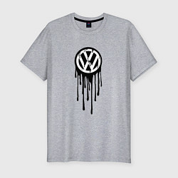 Мужская slim-футболка Volkswagen - art logo