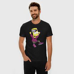 Футболка slim-fit Барт Симпсон в прыжке, цвет: черный — фото 2
