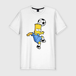 Футболка slim-fit Барт Симпсон - игра головой!, цвет: белый