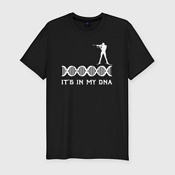 Мужская slim-футболка Биатлон в моем ДНК