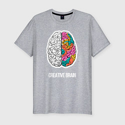 Мужская slim-футболка Creative Brain
