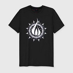 Мужская slim-футболка In flames - logo neon