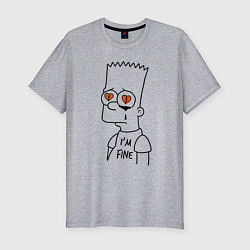 Футболка slim-fit Im fine - Bart Simpson, цвет: меланж