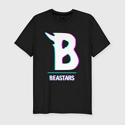 Футболка slim-fit Символ Beastars в стиле glitch, цвет: черный