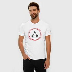 Футболка slim-fit Символ Assassins Creed и красная краска вокруг, цвет: белый — фото 2