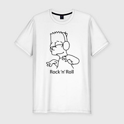 Мужская slim-футболка Bart Simpson - Rock n Roll