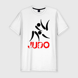 Мужская slim-футболка Дзюдо символ